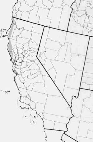 Native range of Costal Redwoods