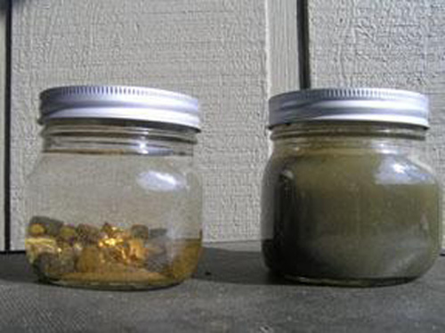 Examples of clear and turbid water samples