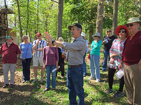 Seiler teaching in Stadium Woods